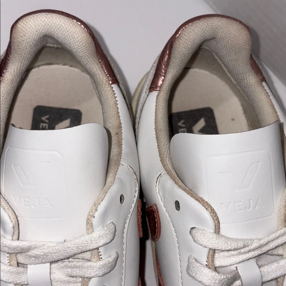 Veja V-10 White Metallic Pink Casual Vegan Sneakers Shoes Womens US 8 - Picture 6 of 7